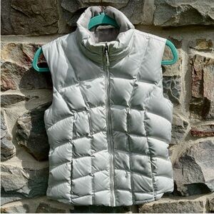 Eddie Bauer Cream Quilted Down Feather Puffer Vest Size Small